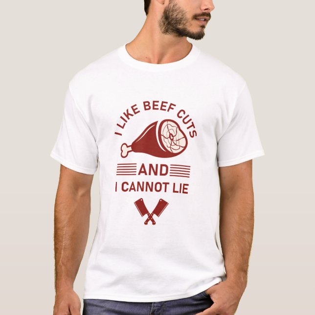 Camiseta Butcher Butchery I like beef cuts and i cannot lie (Frente)