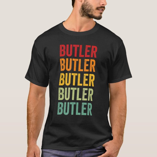 Camiseta Butler County Nebraska Rainbow Text Design (Frente)
