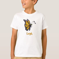 Butterfly Amarelo Nome Personalizado Roupa Juventu