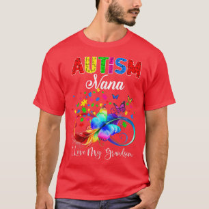 Camiseta Butterfly Autism Nana Eu Amo Meu Avô Apoiar Um