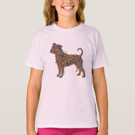 Camiseta Butterfly Bully Silhouette Art Pitbull Dog Girl's