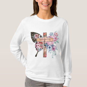 Camiseta Butterfly Cross Faith floral