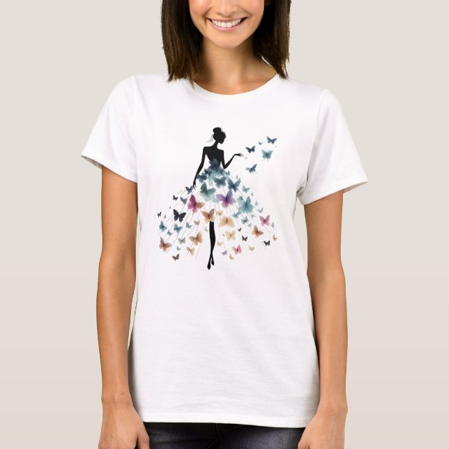 Camiseta Butterfly Dress Silhouette Art (Frente)