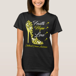 Camiseta Butterfly Faith Hope ama Cancer Guerreiro