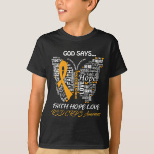 Camiseta Butterfly Faith Hope ama Rsd Crps Dons De Consciên