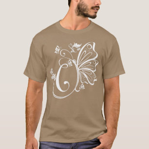 Camiseta Butterfly Grunge Fairycore Aestético - Letra C Mon