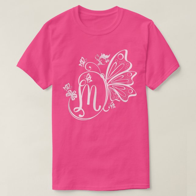 Camiseta Butterfly Grunge Fairycore Aestético - Letra M Mon (Frente do Design)