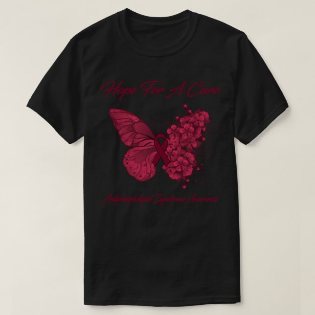 Camiseta Butterfly Hope For A Cure Antiphospholipid Syndrom (Frente do Design)