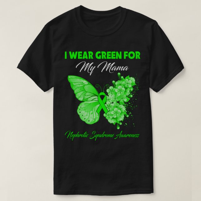 Camiseta Butterfly I Wear Green For My Grandma Nephrotic Sy (Frente do Design)