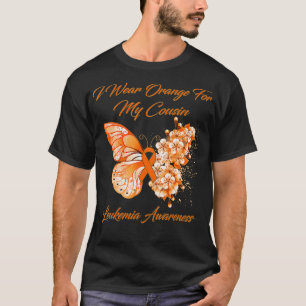 Camiseta Butterfly I Wear Orange For My Brother Leukemia Aw