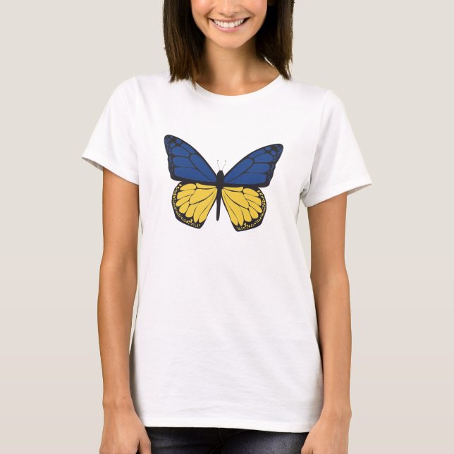 Camiseta butterfly in ukrainian  colors (Frente)