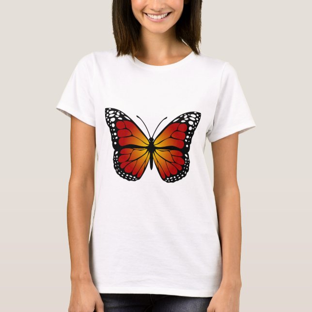 Camiseta Butterfly Monarch Abstract Artistic Line Art (Frente)
