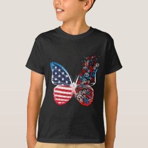Camiseta Butterfly Patriotic Peace Sigla Em 4 De Julho