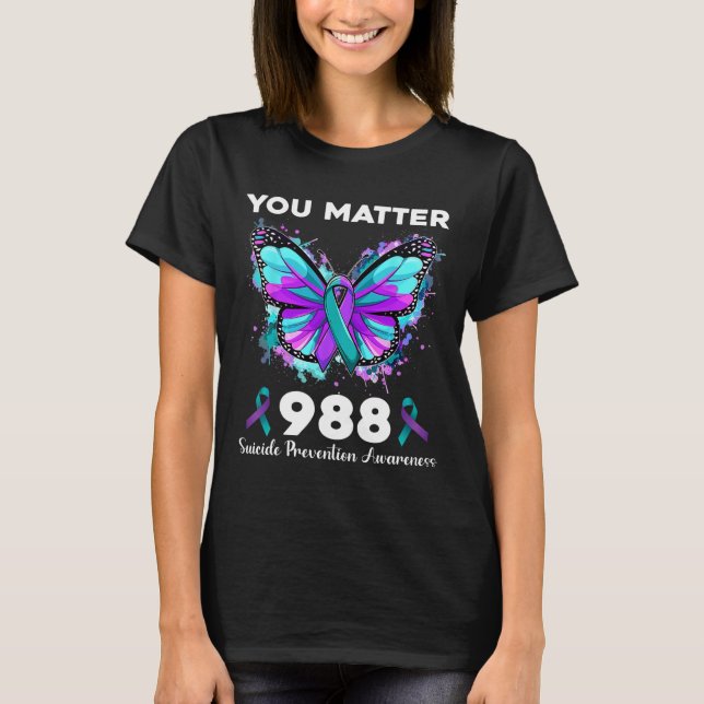 Camiseta Butterfly Problem 988 Suicida Prevention Aware (Frente)
