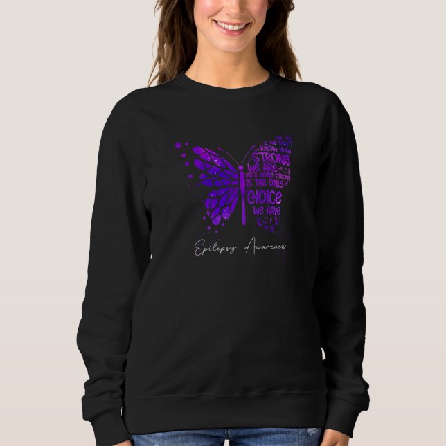Camiseta Butterfly Purple Ribbon Epilepsy Awareness (Frente)