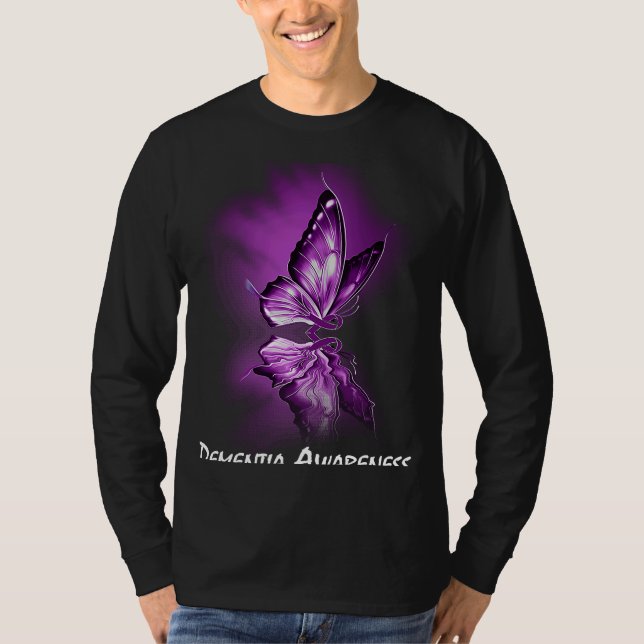 Camiseta Butterfly Ribbon Dementia Awareness (Frente)