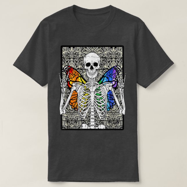 Camiseta Butterfly Skeleton Fairycore Aesthetic  (Frente do Design)