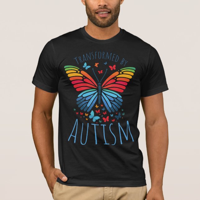 Camiseta Butterfly Spectrum - Transformed by Autism (Frente)