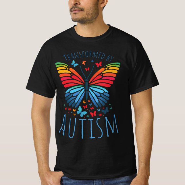 Camiseta Butterfly Spectrum - Transformed by Autism (Frente)