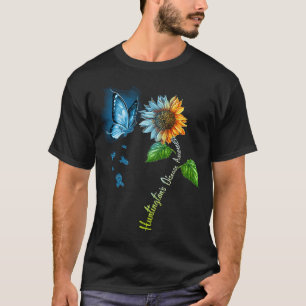 Camiseta Butterfly Sunflower Huntington's Disease Awarness