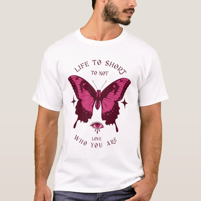 Camiseta Butterfly SVG | Life Too Short Quote (Frente)