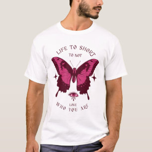 Camiseta Butterfly SVG Vida Muito Curta Citação