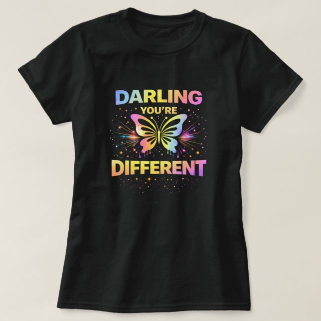 Camiseta Butterfly Tees Co. Darling You're Different 004773 (Frente do Design)