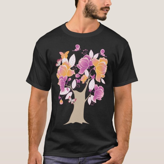 Camiseta Butterfly Tree Beautiful Butterfly Tree Butterflie (Frente)