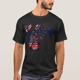 Camiseta Butterfly USA Flag, 4 De Julho De Gi Patriótico En
