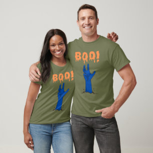 Camiseta BUU! Design de Mão de Zumbi para o Halloween