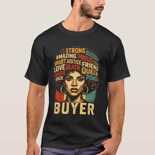 Camiseta Buyer Black History Month Powerful Black Pride Art (Frente)