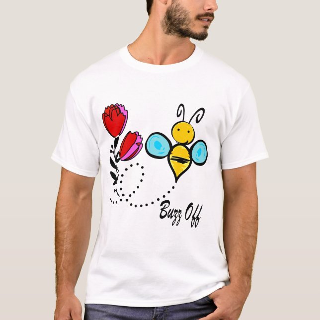 Camiseta Buzz Desligado - Abelha E Flor Cutis (Frente)