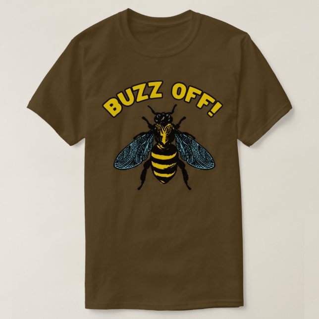 Camiseta Buzz Off Bee (Frente do Design)