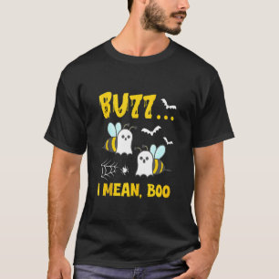 Camiseta Buzz, Quero Dizer Boo Halloween Bebe Fantasma Engr