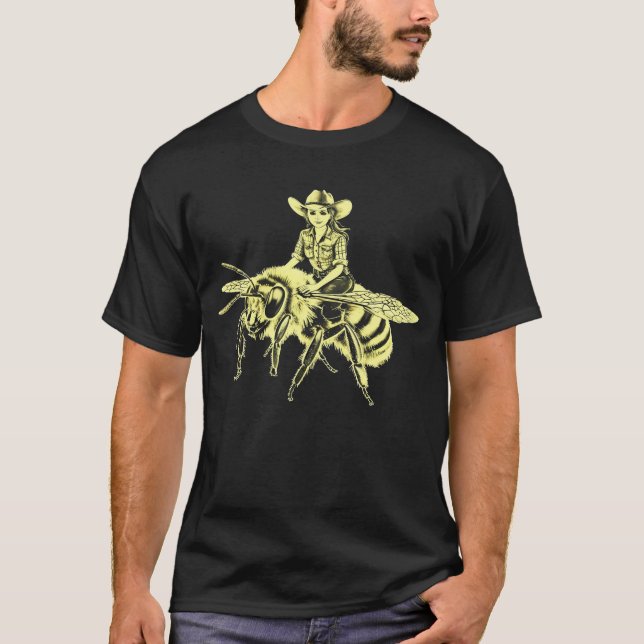 Camiseta Buzzing com estilo: Tee Retro Beekeeper para Mel (Frente)