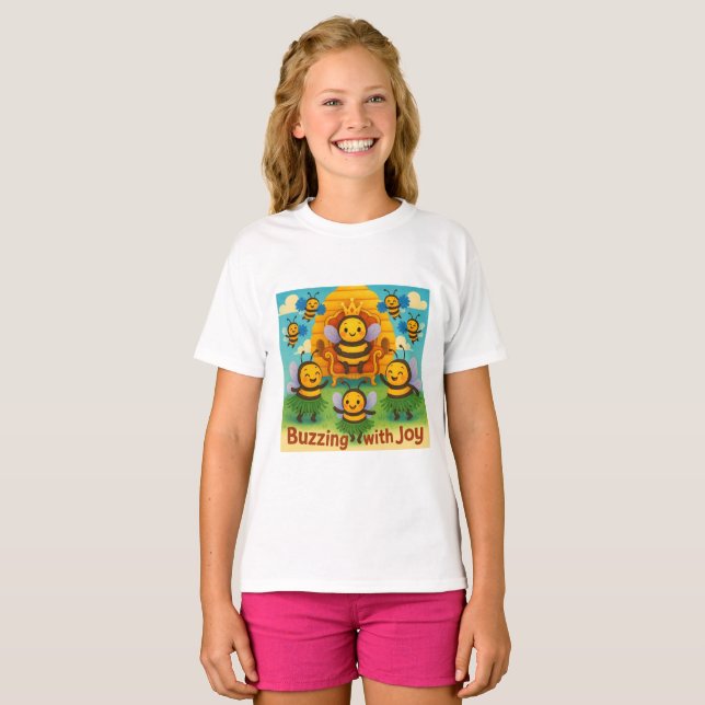 Camiseta Buzzing with Joy - Celebração do Reino das Abelhas (Frente Completa)
