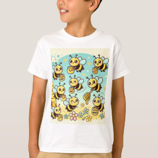 Camiseta Buzzing with Sweetness: Abelhas de Cartoon Colecio