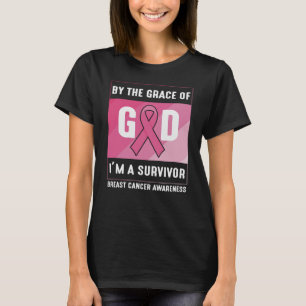 Camiseta By The Grace God Breast Cancer Survivor Christian