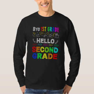 Camiseta Bye 1st Grade Hello Second Grade Back To School  1