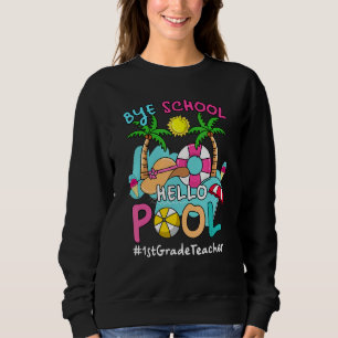 Camiseta Bye Bye School Hello Piscina 1rua Grau Professor V