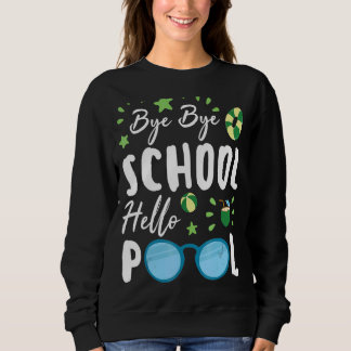 Camiseta Bye Bye School Hello Piscina Estudante de Verão