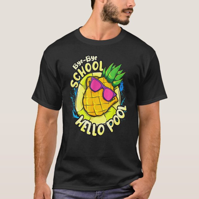 Camiseta Bye Bye School Hello Piscina Summer School Férias (Frente)