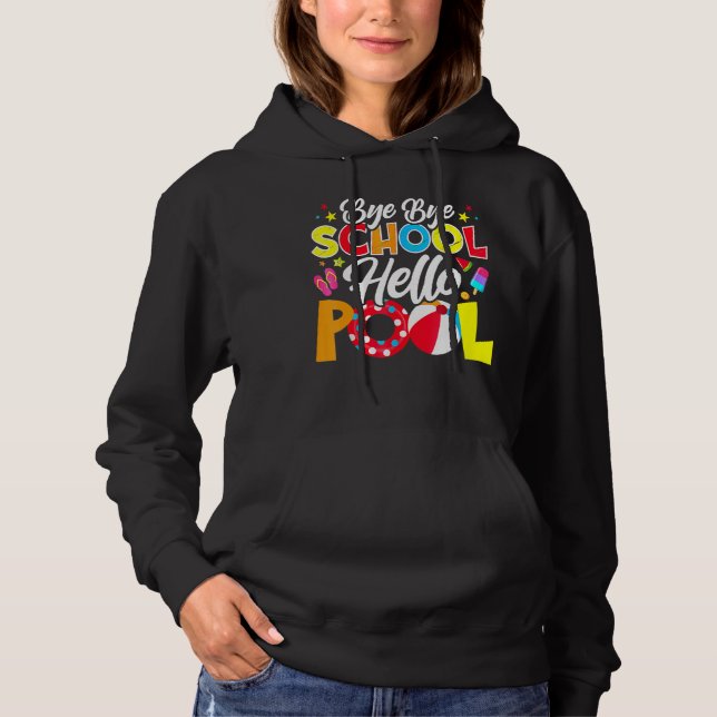Camiseta Bye Bye School Hello Piscina Teacher Summer (Frente)