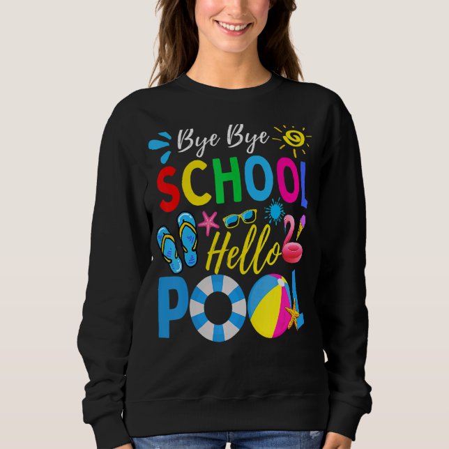 Camiseta Bye Bye School Hello Professora Piscina Verão 1 (Frente)