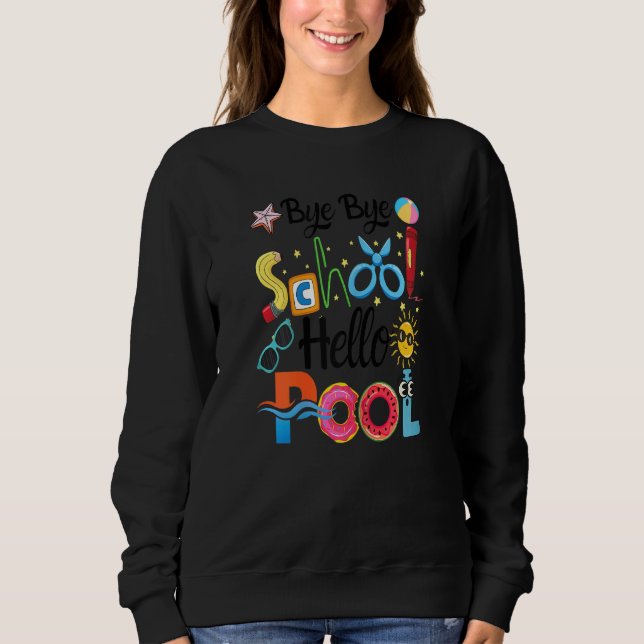 Camiseta Bye Bye School Hello Summer Piscina Para Professor (Frente)