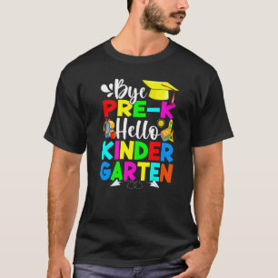 Camiseta Bye Pre K Hello Jardim De Infância De Volta À Esco