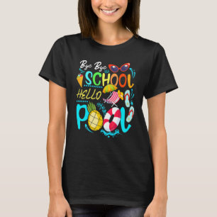 Camiseta Bye School Hello Summer Com Óculos E Praia