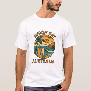 Camiseta Byron Bay Sunrise – Vibrações de Verão Costeiras