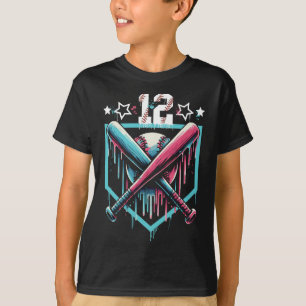Camiseta Bysebyll Drip Aniversário de 12 anos Meninos Númer