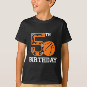 Camiseta Bysketbyll Aniversário 5 Para Crianças Meninas 5 A